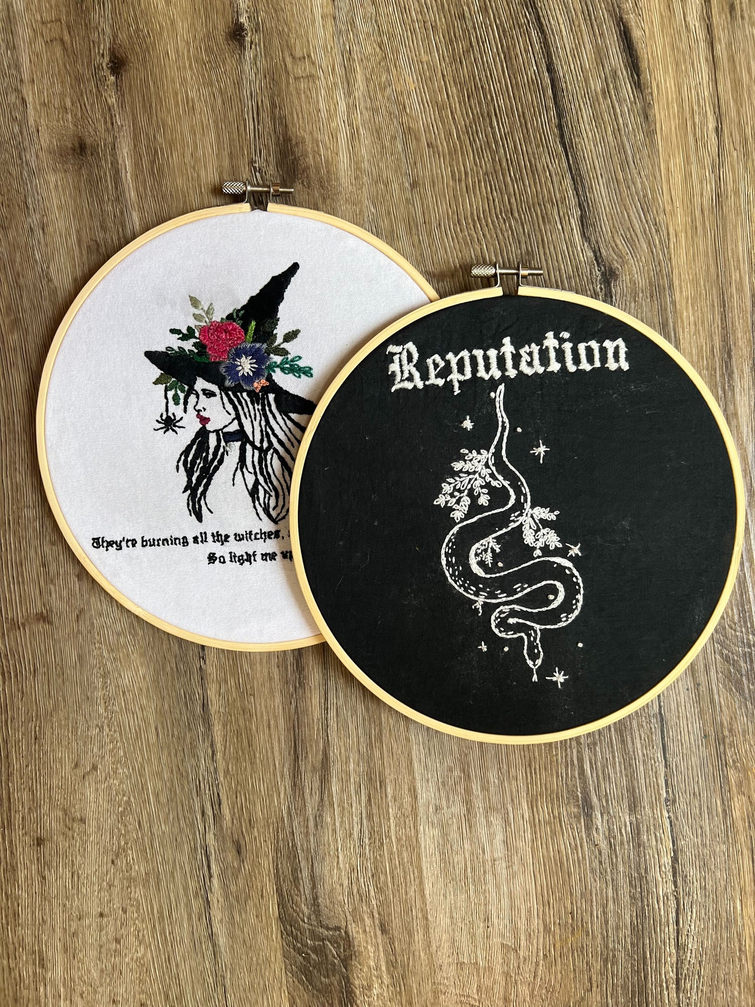 The Swift-Stitch Collection – Custom Embroidery Hoops Inspired by Taylor Swift’s Music 🎶✨