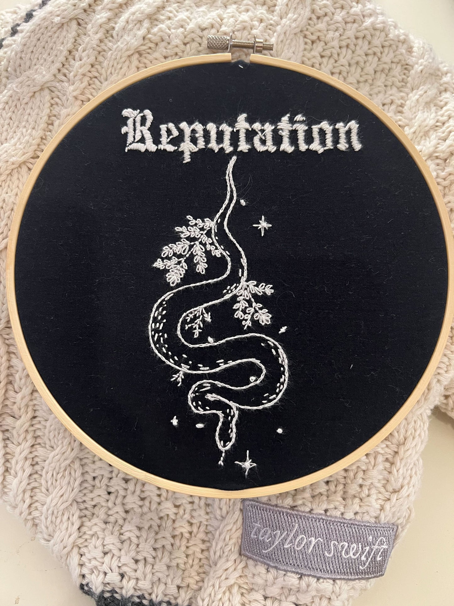 8-inch Embroidery Hoop - Reputation Inspired 🐍 ✨