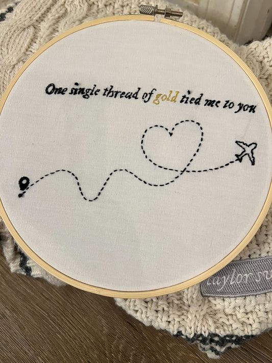 8-Inch Handmade Embroidery Hoop – “A Single Thread of Gold” ✨💛